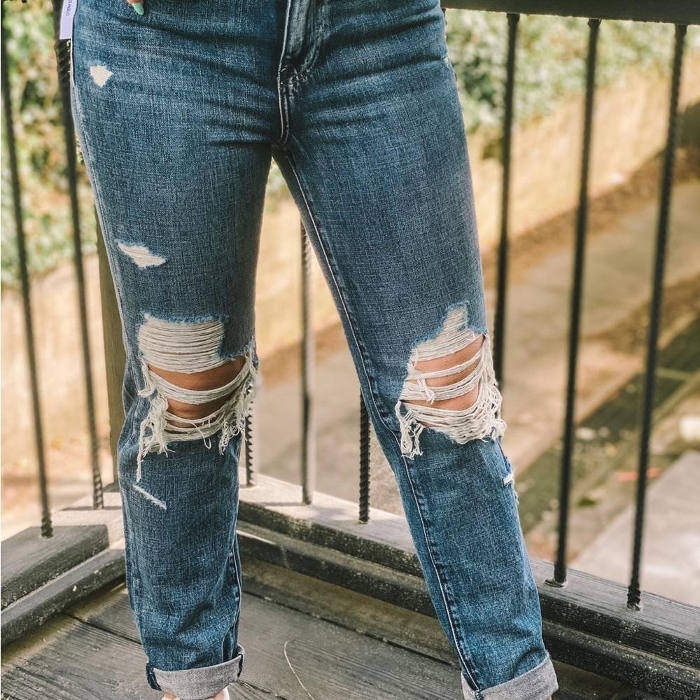 Pistola Blue Distressed Boyfriend Jeans